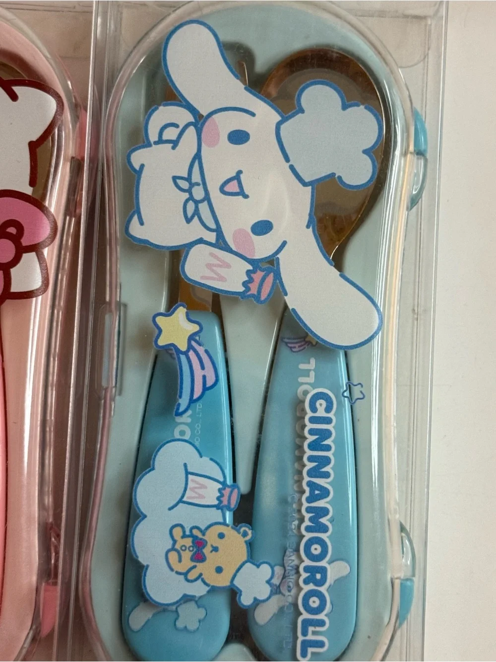 Hello Kitty Pink and Cinnamoroll Blue Kids Utensil Sets